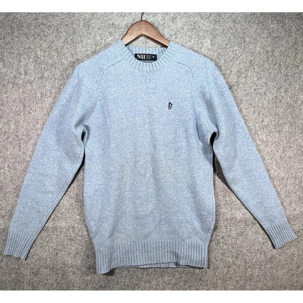 NII New York‎ Ivy League Sweater Size Small Mens Light Blue 100% Wool